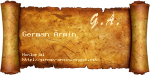 German Ármin névjegykártya
